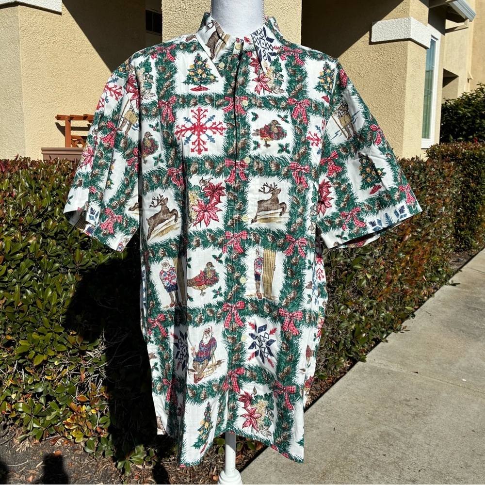 Reyn Spooner 2000 Mele Kalikimaka Aloha Shirt Size Large